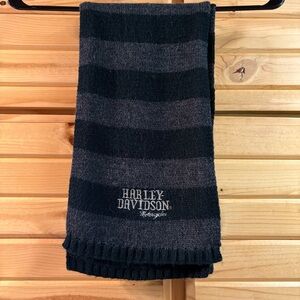 Harley-Davidson Black and Gray Striped Scarf, Unisex